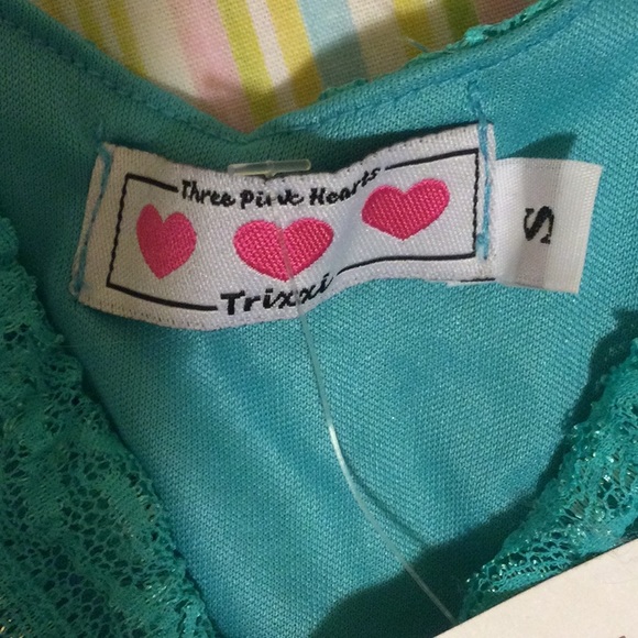 Vintage Light Turquoise Lace Sheer Sleeves Top by Tres Pink Hearts - Picture 2 of 14